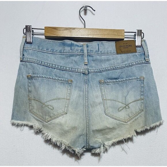 Gilly Hicks Denim Shorts Womens Size 25 Light Wash Distressed Cut Off Boho Beach - Picture 2 of 5